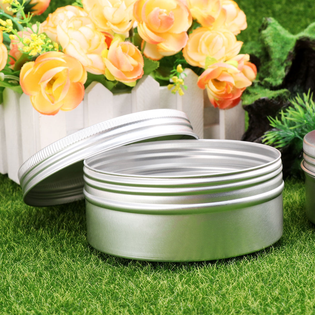 Tin Container Lid - 10 contenitori in alluminio con coperchio
