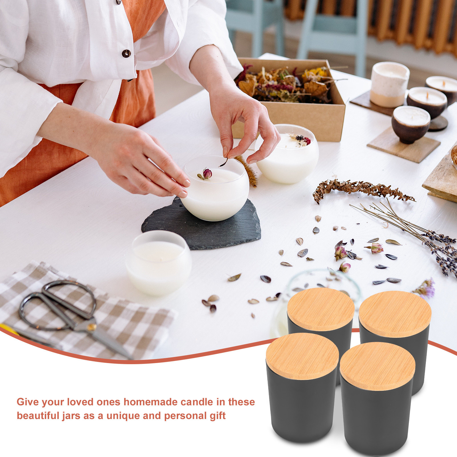 Set da 4 barattoli in vetro pe - Candle Making Jars With Lids recensione e prezzo