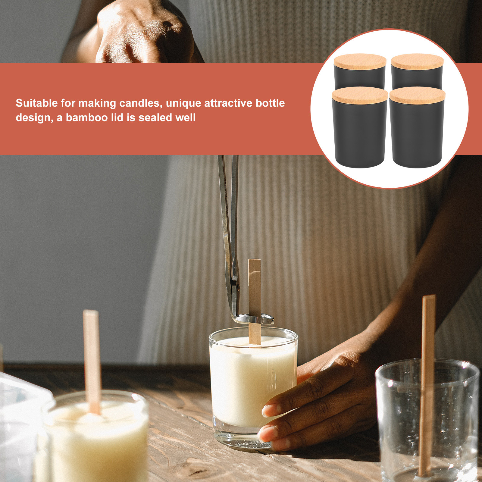 Set da 4 barattoli in vetro pe - Candle Making Jars With Lids recensione e prezzo